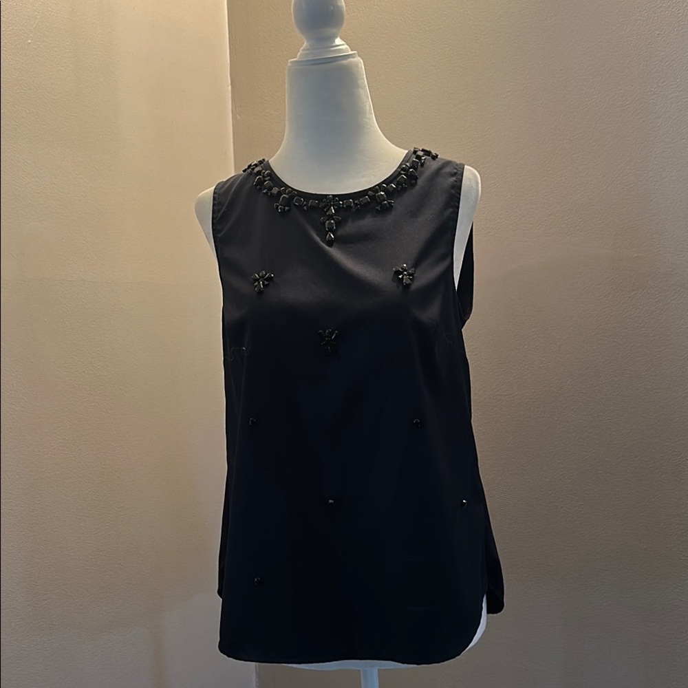 J. Crew Midnight Embellished Tank Top